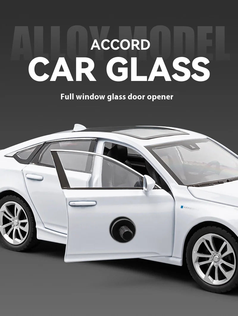 1:24 Accord Limousine Sound & Light Alloy Metal Diecast Car Model Collecting Hobby Decoration Trendy Holiday Gift Box Boy