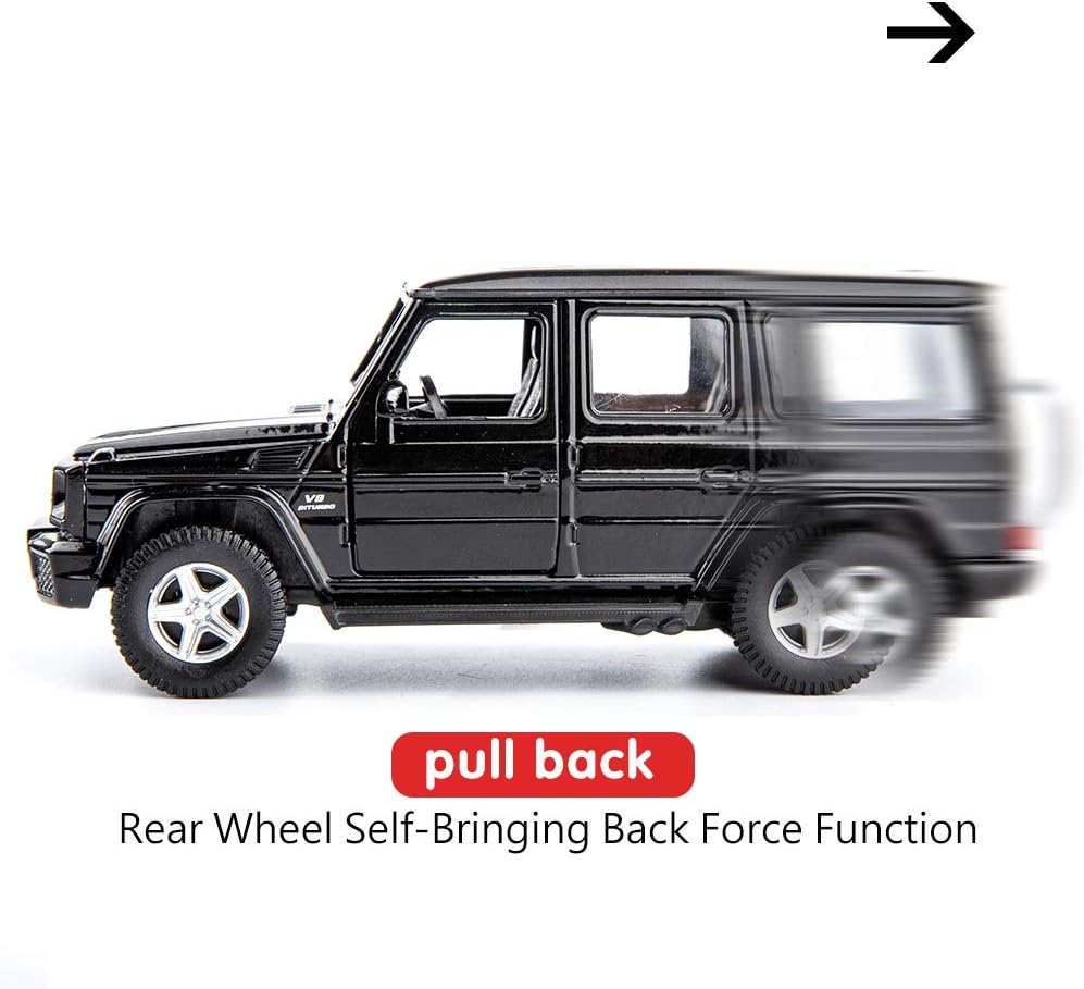 1/36 Scale G63 Casting Car Model, Zinc Alloy G Wagon Toy Car for Kids, Pull Back Vehicles Toy Car for Toddlers Kids Boys Girls Gift (Black)
