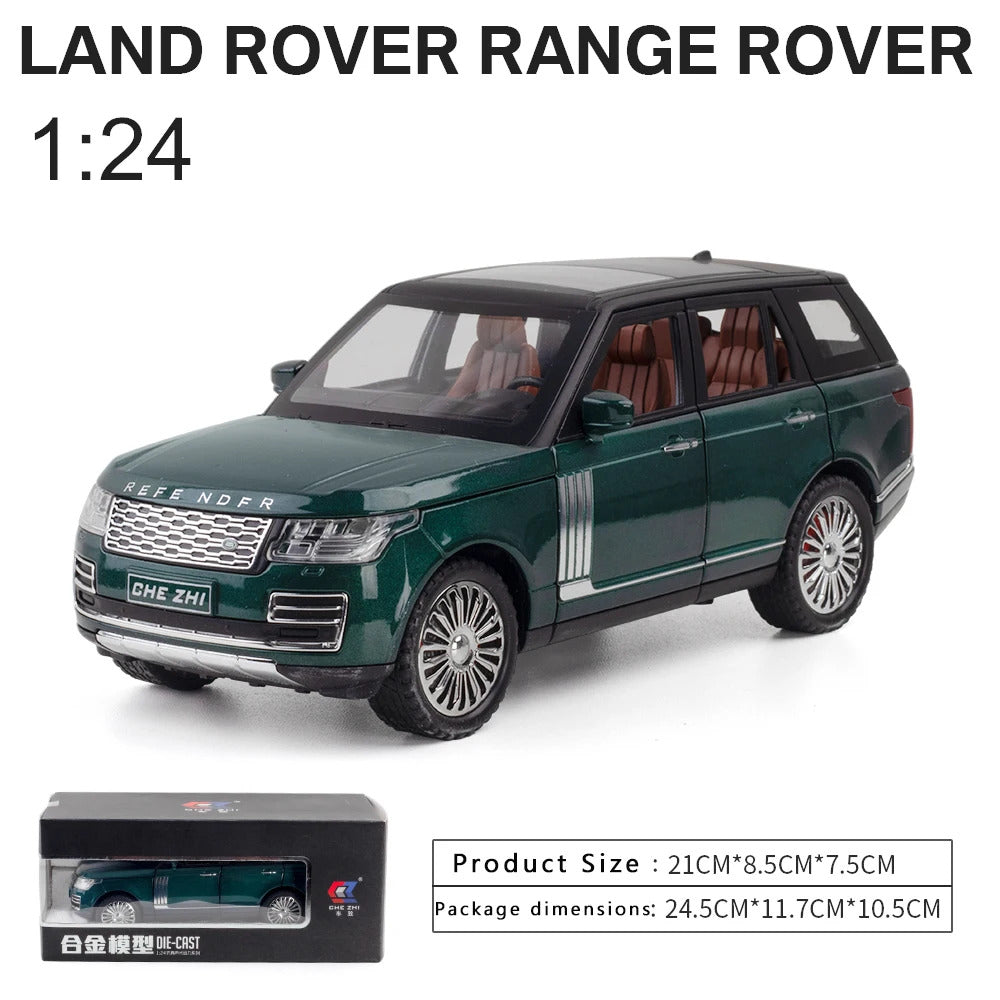 New 1:24 Range Rover Sport Alloy Car Model Simulation Sound And Light Pull Back Toy Car Metal Suv Boys Collection Ornaments Gift