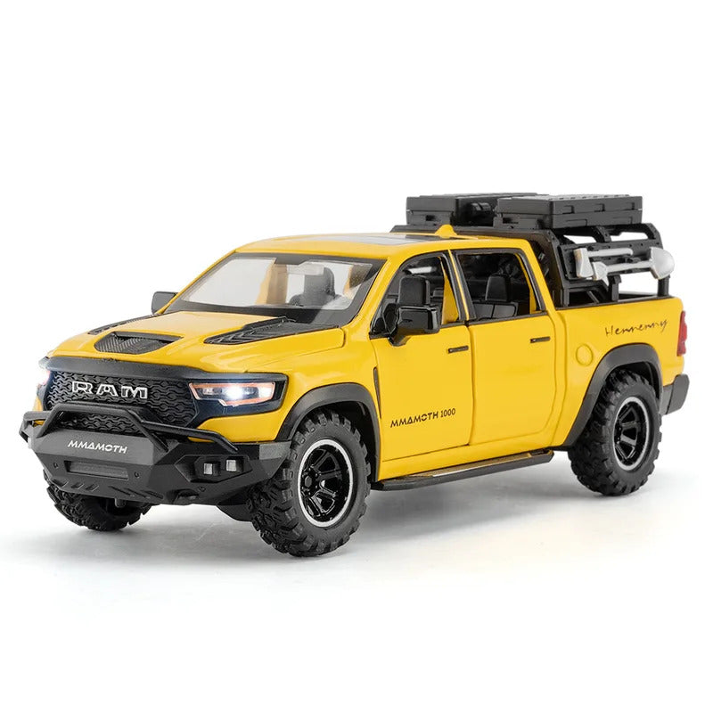 Diecast 1:32 RAM 1000 TRX Mammoth Pickup Alloy Model Car Toy Metal Casting Sound and Light Car Toys For Children Vehicle Toy Set
