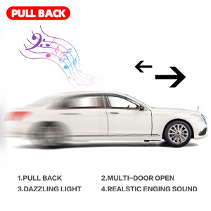 1/24 Scale Compatible with Benz E300 Toy Car Alloy Die-cast Pull Back Car Model with Light and Sound Toy Vehicles for Adults Boys Girls Gift Decoration Toy (Black)