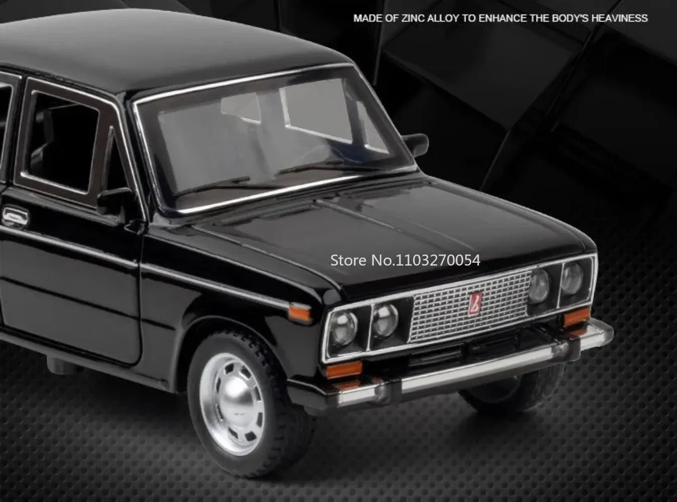 1/24 LADA 2106 Diecast Alloy Car Model Toy Metal Body Door Can Opened Toy Car Pull Back Sound Light Rubber Tire Vehicle Boy Gift