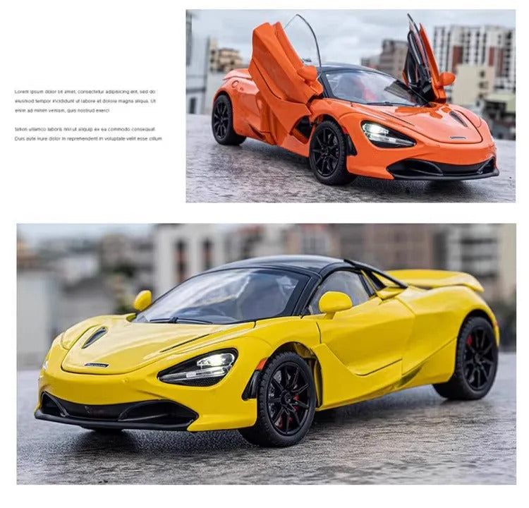 Mclaren 720s 1:24 Super Sportcar Sound & Light Miniatures Alloy Diecast Model Car Presents For Boyfriend Toys For Kid Gift Metal