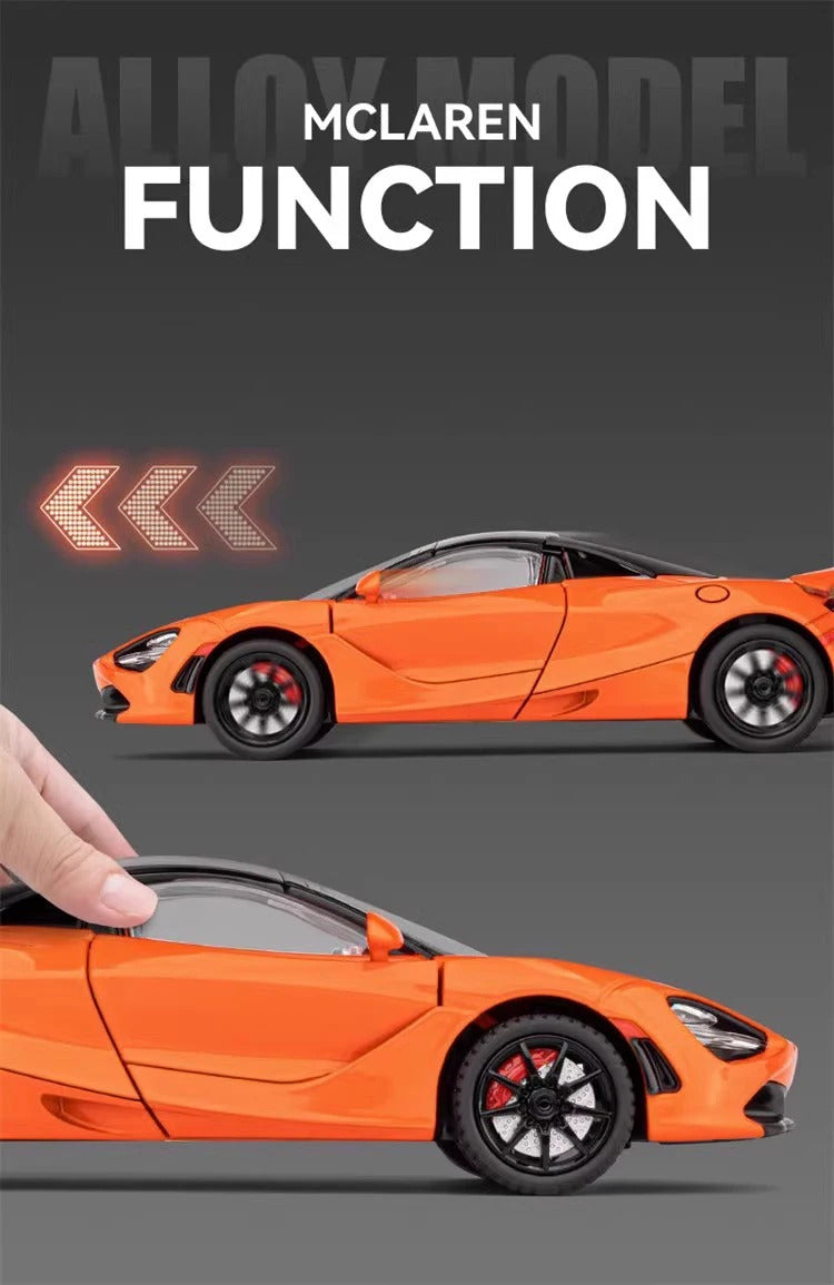 Mclaren 720s 1:24 Super Sportcar Sound & Light Miniatures Alloy Diecast Model Car Presents For Boyfriend Toys For Kid Gift Metal