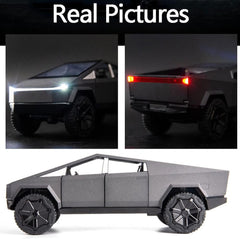 Toy Trucks Pickup Model Pull Back Pick-Up Truck with Sound and Light, Alloy Diecast Truck Toy Cars for Kids Gift or Vehicles Model Collection Enthusiasts (1/24 Grey Pickup Truck)