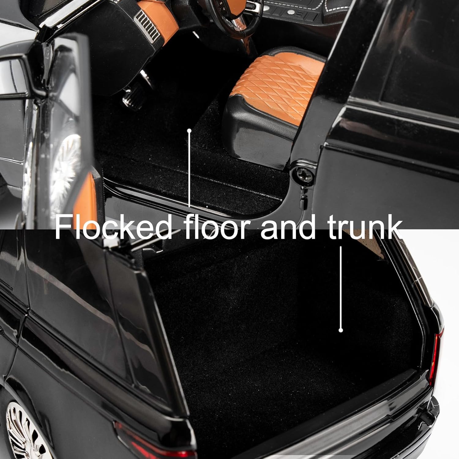 1/18 Scale Compatible for Land Rover Model Car，Zinc Alloy Pull Back Toy Diecast Car with Sound and Light，SUV Off-Road Vehicle，Children's Toy car ，Gifts for Boys and Girls Black