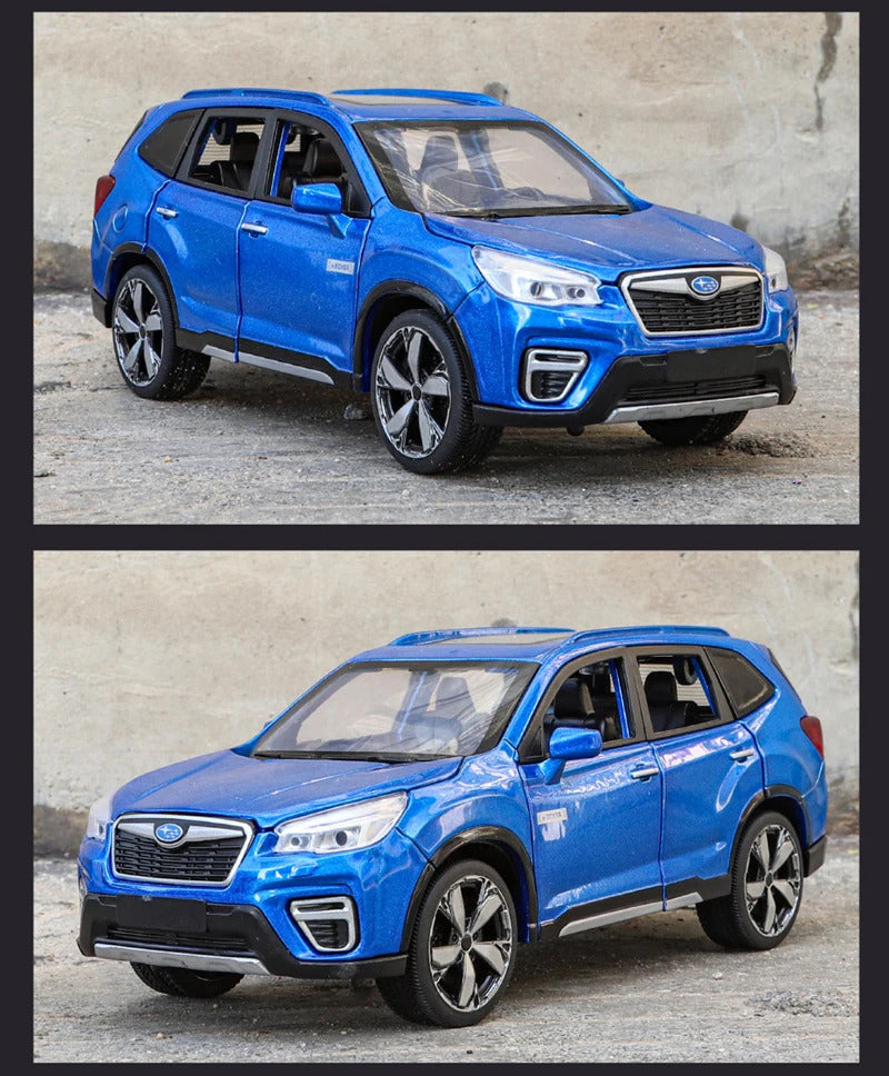 1/30 Subaru Forester SUV Alloy Car Model Diecast Metal Off-road Vehicles Car Model Simulation Sound and Light Childrens Toy Gift