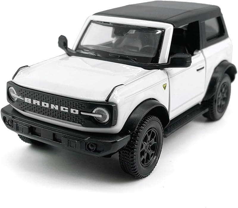 2-Door Bronco Badlands Model Car 1/36 Scale Diecast Toy Cars Metal Alloy Children’s Vehicles, Pull Back Doors Open, Black Rim, Mens Collection, Kids Toys for Boys Gifts, Cake Topper Home Décor, Blue