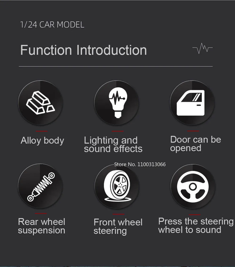 1/24 The XM Alloy Car Models Toy Diecasts Off-road Vehicles with Light Sound Pull Back Function SUV Car Toys for Kids Boys Gifts