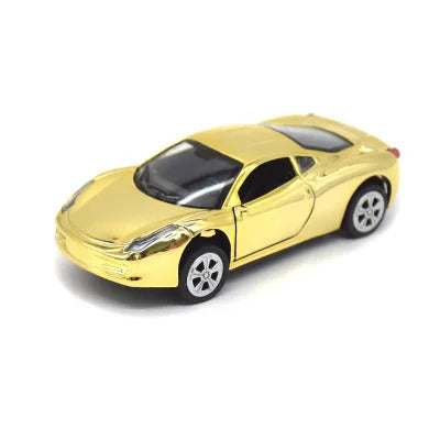 1/32 Racing Car Alloy Model Rare Pull Back Golden Car Model For Boy Birthday Gift Christmas Kids Toy Vehicles Collection Gifts