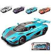 EROCK 1:24 Koenigsegg ONE die-cast car Model Toys, Open Door Design, Sound and Light Function, Suitable Gifts, Decorations, Collectibles, Toys for Adults and Children. (Purple-one)