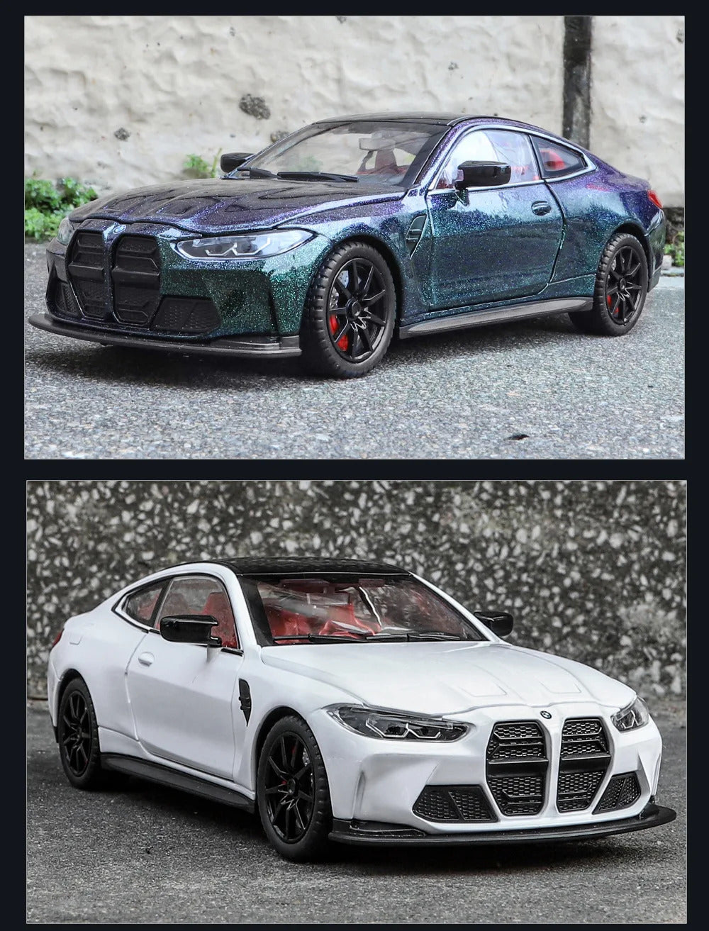 1:24 M4 G82 Coupe Alloy Sports Car Model Diecasts Metal Vehicles Car Model Simulation Sound Light Collection Chlidrens Toys Gift