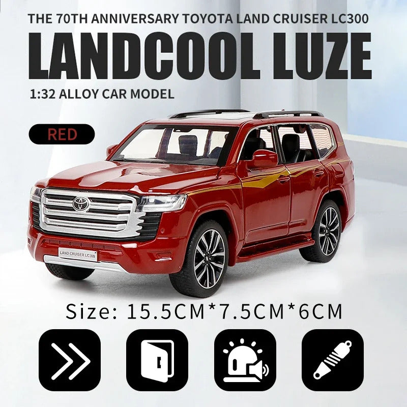 [CubeFun]1:32 Toyota Land Cruiser LC300 Alloy Car Model SUV Diecast Metal Sound Light High Simulation Collection Gifts Toys