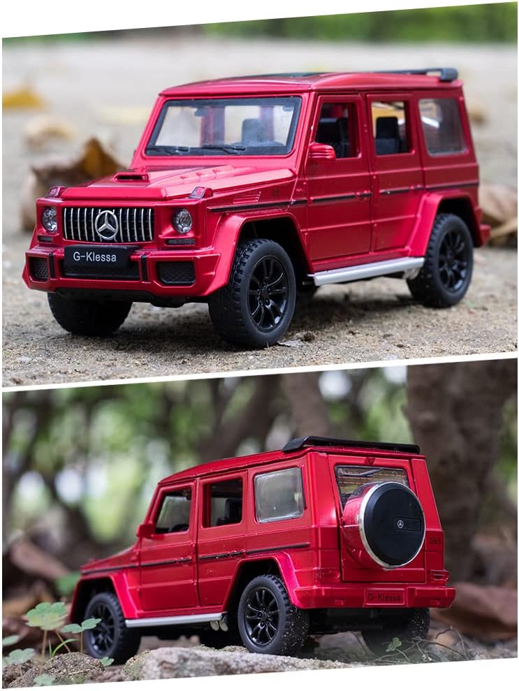 Alloy Collectible Red Benz G63 AMG Toy Vehicle Pull Back Die-Cast Car Model with Lights and Sound