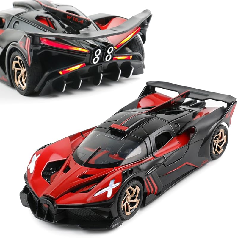 Diecast Toy Car McLaren 720S Sports Car Model,Zinc Alloy Simulation Casting Pull Back Vehicles,1:32 Scale Mini Supercar Toys with Lights and Music for Toddlers Kids Children Gift (720S-Green)