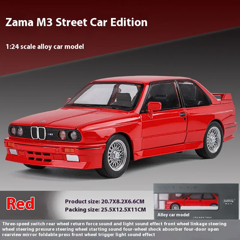 1/24 BMW M3 1988 Street Car Diecast Alloy Metal Model Car Collection Hobbies Decorative Ornament Gift Box For Boyfriend Present