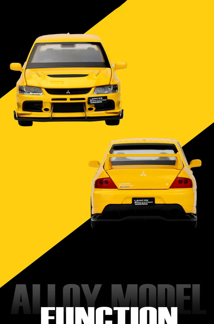 JDM 1:32 Mitsubishi Lancer Evolution Ninth Generation Super Racing Metal Alloy Diecast Car Model Sound & Light Right Rudder Gift