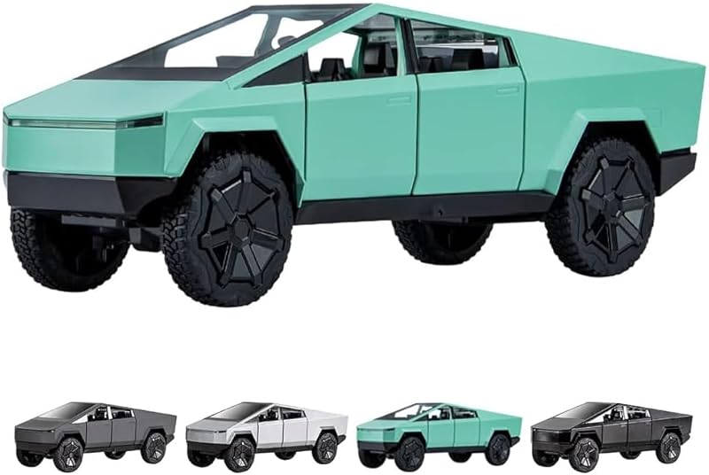 Toy Trucks Pickup Model Pull Back Pick-Up Truck with Sound and Light, Alloy Diecast Truck Toy Cars for Kids Gift or Vehicles Model Collection Enthusiasts (1/24 Grey Pickup Truck)