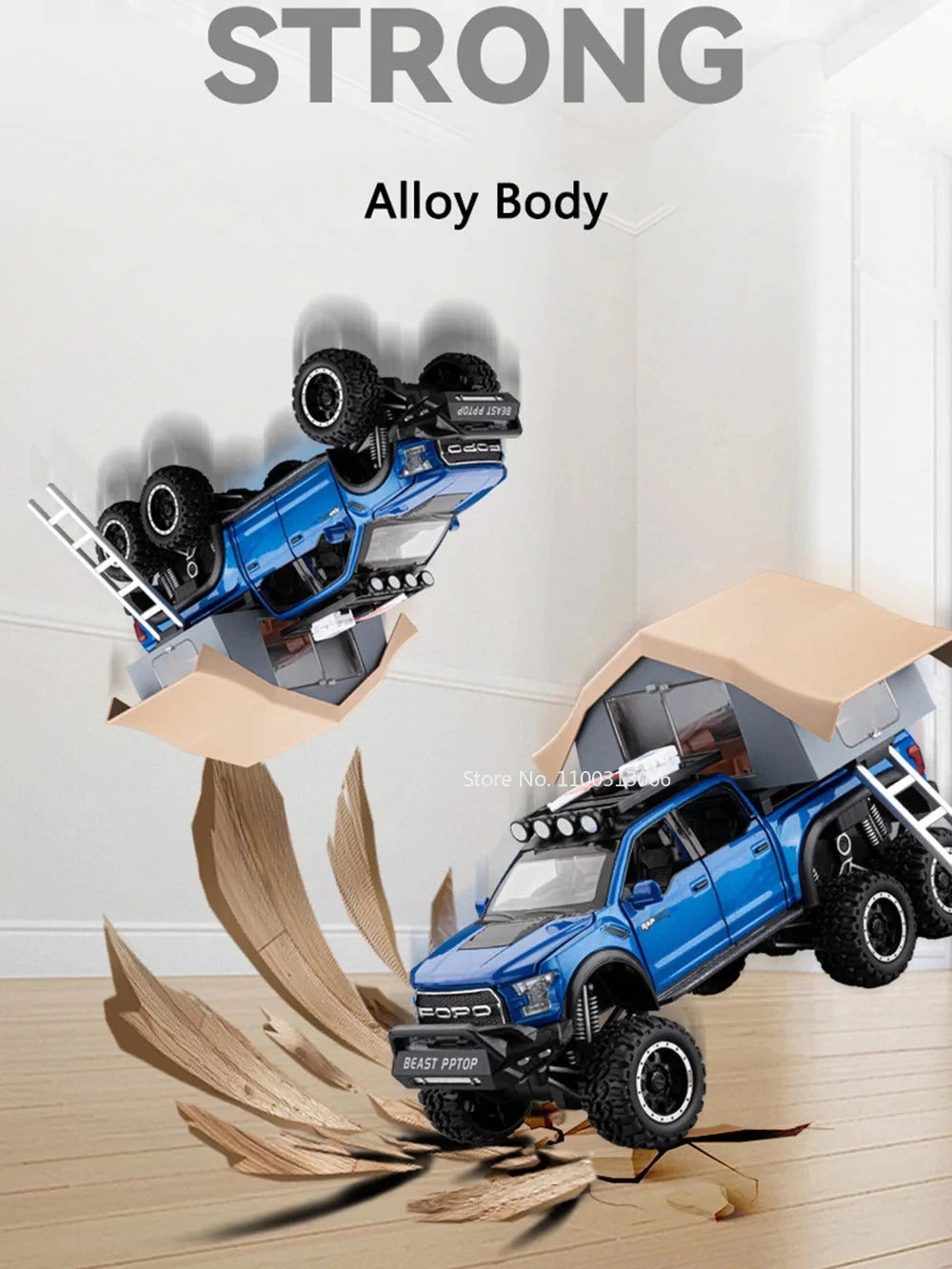 1/24 Scale Raptor F150 Alloy Cars Models Toys 6 Doors Opened Camping RV Diecast Model Light Sound Vehicle for Boys Birthday Gift