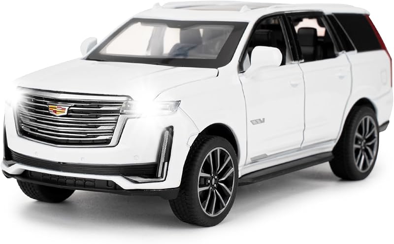 1:32 Scale Car Model Compatible for Collectible Escalade SUV Diecast Toy Vehicle, Zinc Alloy Pull Back Toy Car with Sound and Light for Adult Boys Girls 3 4 5 6 7 8 (Black)