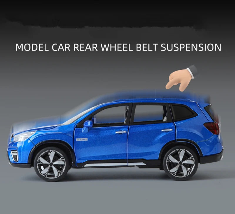 1/30 Subaru Forester SUV Alloy Car Model Diecast Metal Off-road Vehicles Car Model Simulation Sound and Light Childrens Toy Gift